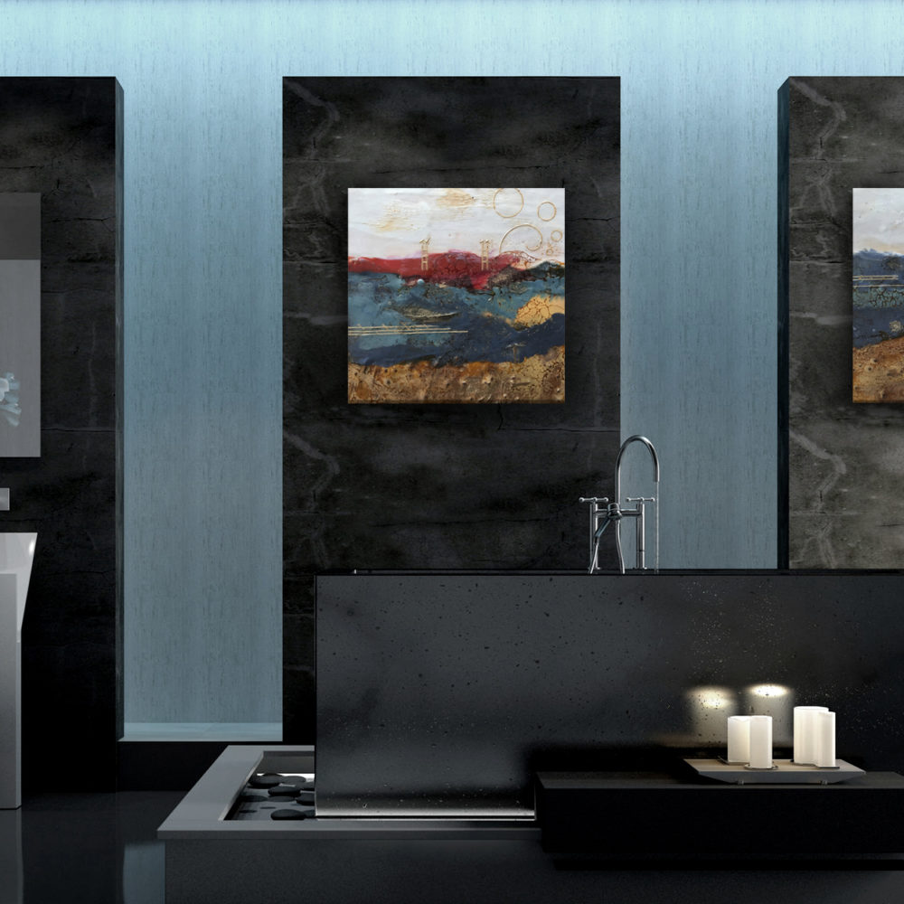 Cosmic Plans Encaustic Modern Art Painting