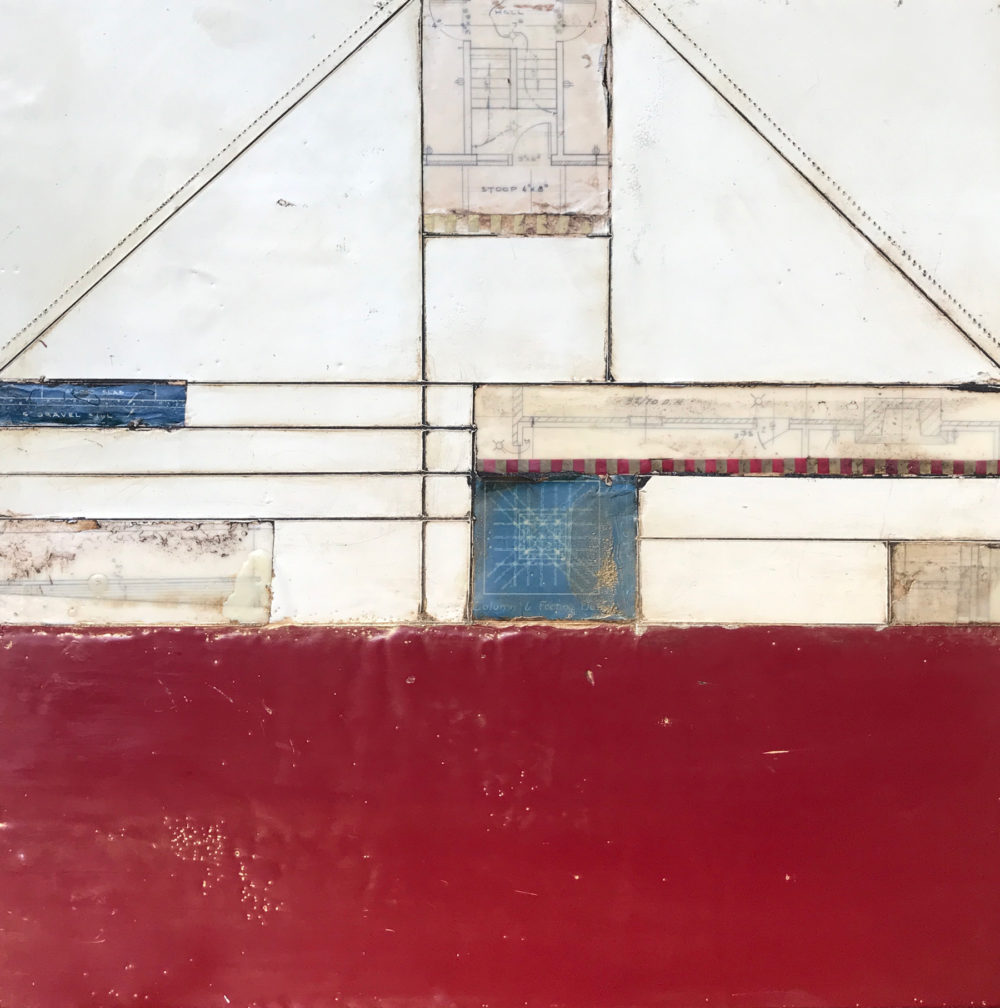 Vintage Plans Encaustic Painting by Heather Davis