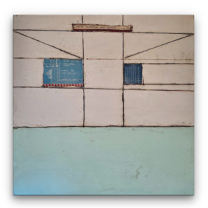Vintage Plans Blue VI Encaustic Painting by Heather Davis