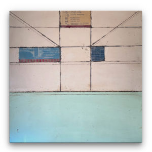Vintage Plans Blue VII Encaustic Painting by Heather Davis