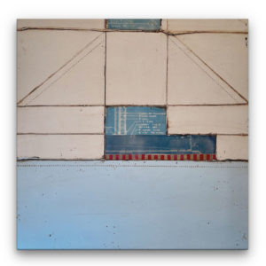 Vintage Plans Blue VIII Encaustic Painting by Heather Davis